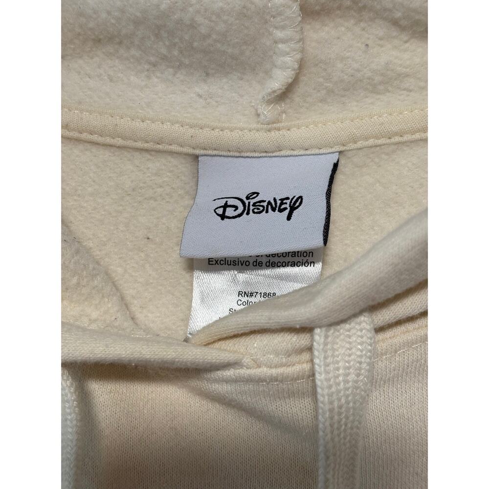 Disney Winnie the Pooh Women’s Large Cream Fleece Hoodie Floral Pullover LG - Picture 3 of 8
